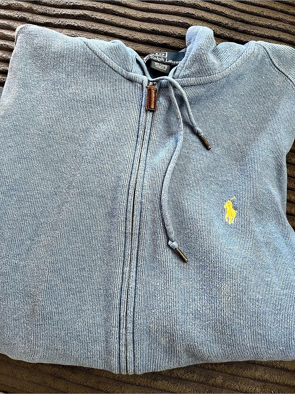 Polo Ralph Lauren Ribbed Full-Zip Hoodie Blue
